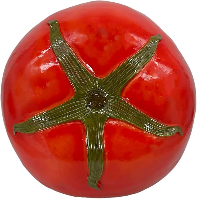 Galt International 15" Red Tomato Stool Side Table Home Decor Plant Stand Garden Indoor Outdoor Decorations