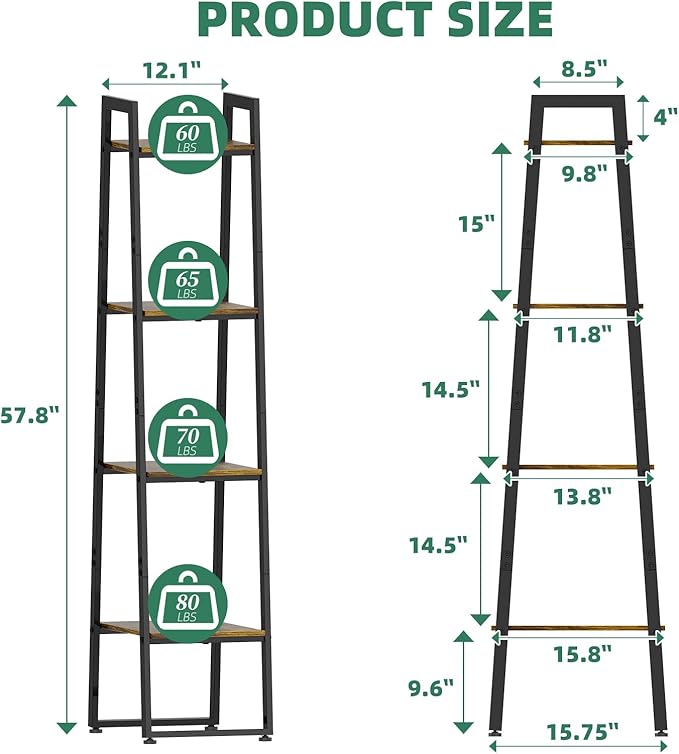 Simple Trending 4-Tier Indoor Plant Stand with 3 Adjustable Grow Lights, Heavy Duty Metal & Wood Ladder Shelf for Multiple Pots - Timer Function, Rust-Proof, Ideal Gift for Plant Lovers, Black