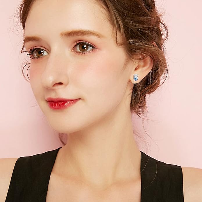 JUSTKIDSTOY Hypoallergenic Earrings Sterling Silver Crystal Cute Animal Studs Earrings for Sensitive Ears Birthday Gifts for Women Girls