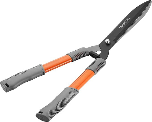Garden Hedge Shears, Manual hedge Clippers for Shaping Shrubs and Trimming Bushes. Hedge Clippers & Shears made with Durable Carbon Steel Blades, Shock-Absorbing Bumpers and Comfort Grips.