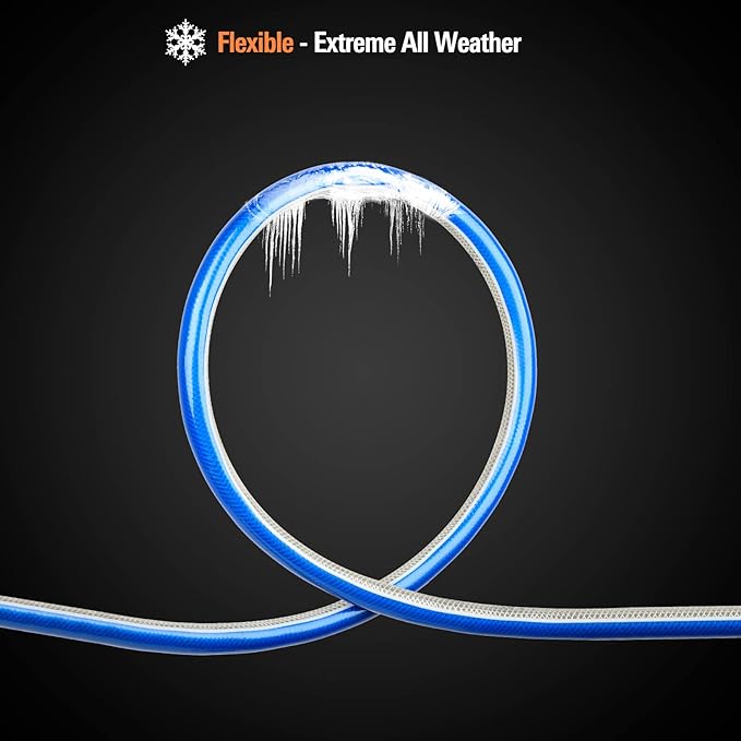 Short Leader Blue Garden Hose 3/4 in. x 15 ft.-Kink Free, Leakproof, Flexible -Heavy Duty Durable Lightweight Water Pipe for Commercial Use, Lawn Care & Equipment Connection - Male to Female Fittings
