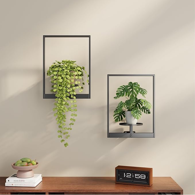 2 Pack Plant Stand Indoor Outdoor Hanging Planters for Indoor Plants Wall Plant Holder for Indoor Plants Plant Frames Wall Decor for Livingroom Bedroom Balcony Patio