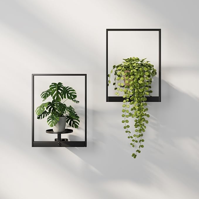2 Pack Plant Stand Indoor Outdoor Hanging Planters for Indoor Plants Wall Plant Holder for Indoor Plants Plant Frames Wall Decor for Livingroom Bedroom Balcony Patio