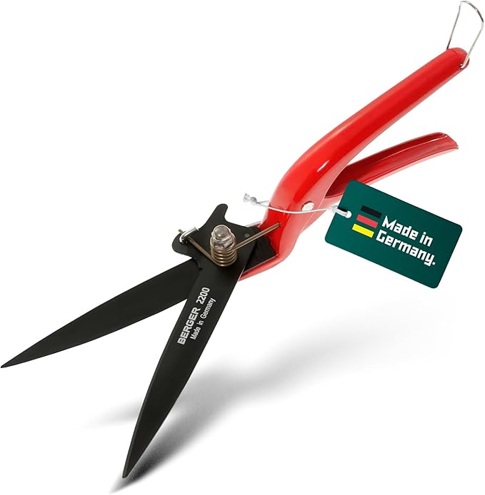 BERGER Grass Shear 2200 with self-Sharpening Blades Hand Grass Shear Made of Chrome-Plated Metal