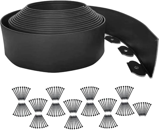 Landscape Edging 98FT,Garden Edging Borders Black [Extra Tall 4IN High] with 150pcs Plastic Stakes, Lawn Edging Flexible DIY Fence for Landscaping,Flower Bed,Grass,Gravel,Tree Surrounding