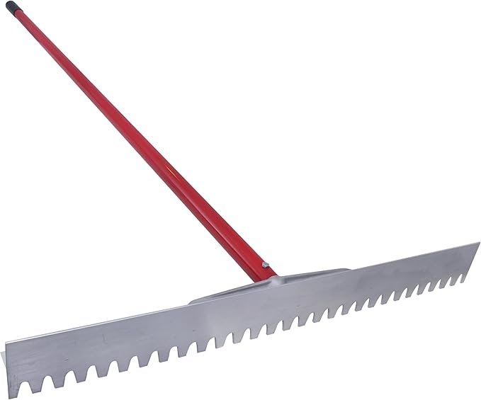 MARSHALLTOWN Asphalt Lute Rake, Blunt 36 Inch Blade, 72 Inch Aluminum Handle, T Connector, Made in The USA, RED700027C