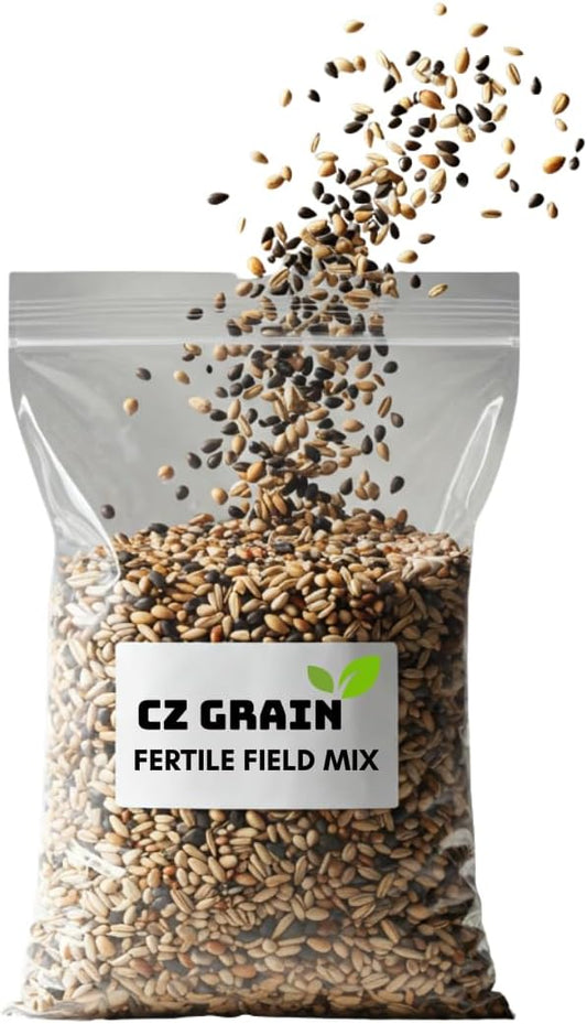No-Till Cover Crop 10 Seed Mix - Winter Rye, White Clover, Austrian Winter Peas, Triticale, Crimson Clover, Cow Peas, Daikon Radish, Purple Turnips, Wheat, Oats, (1 Pound)