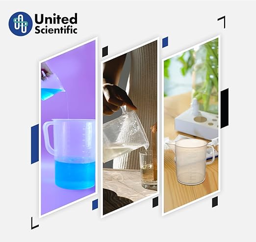 United Scientific™ Plastic Pitcher, 5000mL (1.32 Gallons) - Large Pitcher with Spout - Raised Graduations - Chemical Resistant, Autoclavable, 1 Each