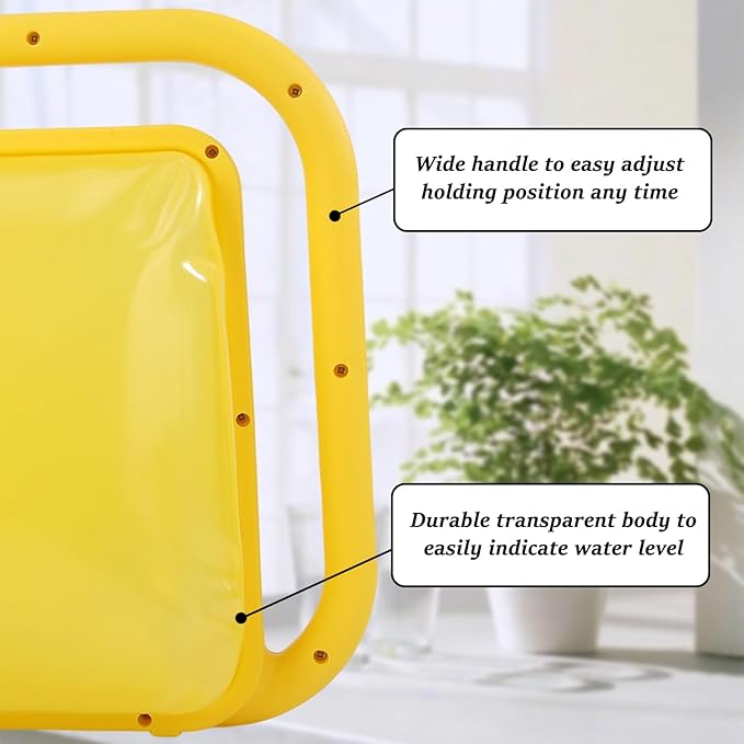 Watering Can 1.6Gal Transparent Plastic with Comfort Grip Handle for Indoor & Outdoor Plants (Yellow)
