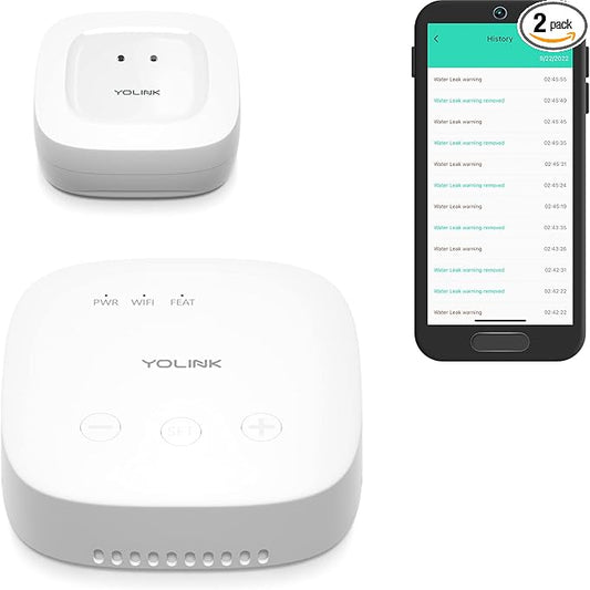 YoLink Water Leak Detection Starter Kit, w/SpeakerHub Audio/Talking Hub & Water Leak Sensor 1, LoRa Up to 1/4 Mile Open-Air Range, SMS/Text, Email & Push Notifications, w/Alexa, IFTTT, Home Assistant