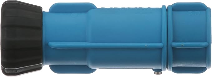Watts ANKA Series 3/4" Small Inline Adjustable High-Pressure Full-Flow Hose Nozzle, Rubber O-Ring, Easy Grip, High Grade Glass Fiber Reinforced Nylon, Industrial, Agricultural, Home, Garden, Boat