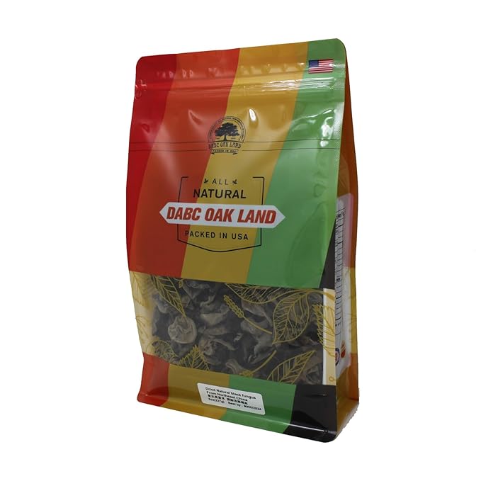 DABC OAK LAND 2 Pound Premium Dried Woodear Mushroom, Dried Black Fungus Shredded All Natural Vegan and Gluten-Free Rich in Fiber & Iron, Perfect for Cuisine, Soups, Stir-Fries 黑木耳 32 Ounce