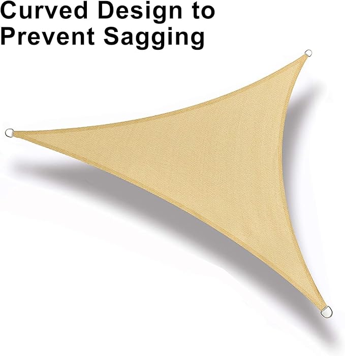 LOVE STORY Custom Size 6'x6'x6' Sand Sun Shade Sail Triangle Sunhsade Fabric Awning Canopy for Patio Backyard Carport Pergola (Customized)
