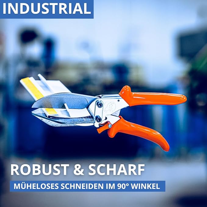 Original LÖWE Professional 3.306/HÜ Shears with Lever Transmission 90 Degree Stops and Extra Long Blade for Precise Cutting on Hard and Flat Plastic, PVC, Wood Metal