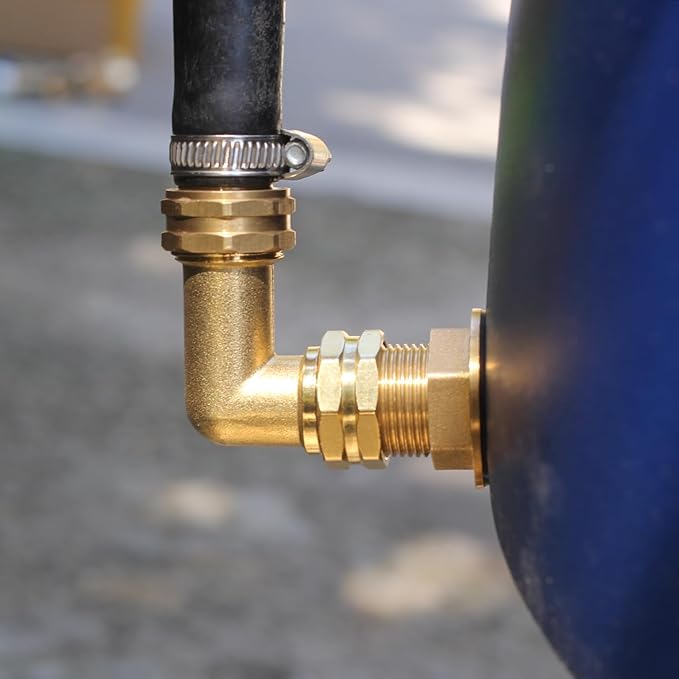 90 degree hose elbow Brass Full Flow Elbow Connector 3/4" Solid Brass Elbow Adapter (90 degrees,10 PCS)
