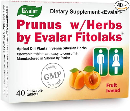 Apricot Dill Plantain Senna Siberian Herbs by Evalar Fitolaks 40 Tabs