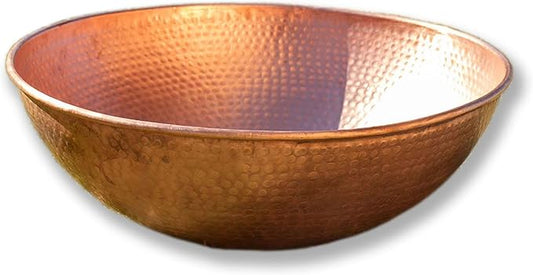 Nutshell Stores Hand Hammered Copper Basin - 22 Inch