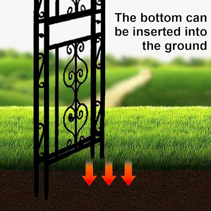 Teabelle Metal Garden Arbor Trellis, Black Arch for Climbing Plants, Wedding Outdoor Arch for Ceremony, Flowers and Plants Support Structure Stand for Lawn Patio Backyard Decoration