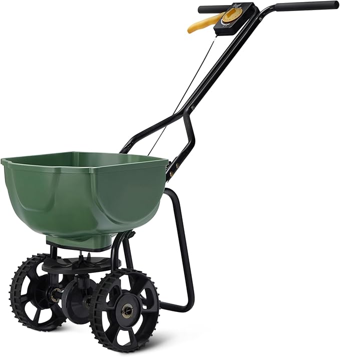 Amazon Basics Fertilizer Spreader for Lawn, 33 Pounds, 0.53 Cubic Feet, All Season, 1-Pack