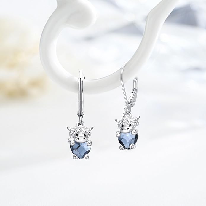 JUSTKIDSTOY Hypoallergenic Earrings Sterling Silver Crystal Cute Animal Studs Earrings for Sensitive Ears Birthday Gifts for Women Girls