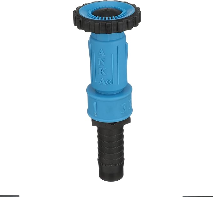 Watts ANKA Series 1-1/4" Small Inline Adjustable High-Pressure Full-Flow Hose Nozzle, Rubber O-Ring, Easy Grip, High Grade Glass Fiber Reinforced Nylon, Industrial, Agricultural, Home, Garden, Vehicle