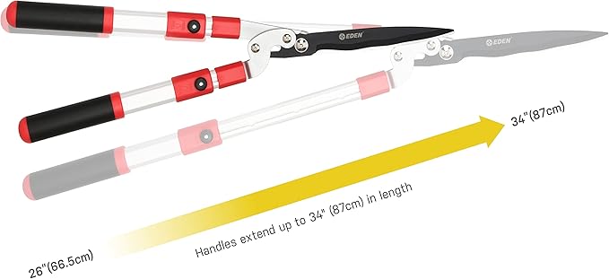 Eden 39022 Extendable Hedge Shears with Wavy Blade