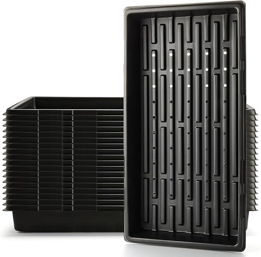 18-Pack 1020 Seedling Trays with Holes - Extra Strength Heavy Duty,10" x 20", Reusable 1020 Nursery Trays for Seed Germination, Plant Propagation, Garden Seed Starter and Microgreens