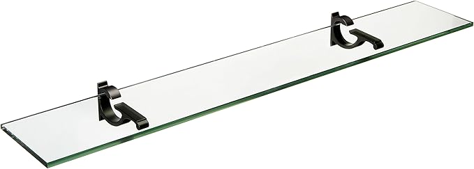 Spancraft Glass M-8x21-Black Monarch Glass Shelf, Black, 8" x 21"