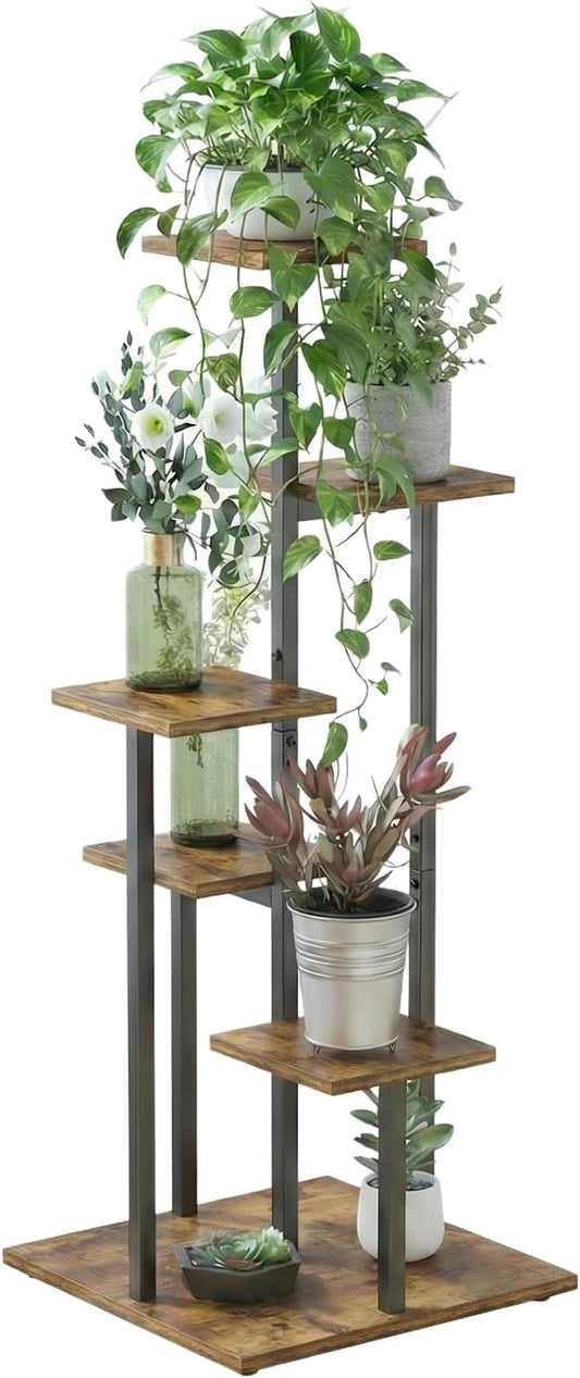 5 Tier Plant Stand Indoor, Tiered Plant Stands for Indoor Plants Multiple, Corner Flower Stand for Living Room, Multi-Layer Vintage Design Plant Shelf