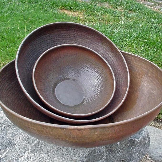 Nutshell Stores Hand Hammered Copper Basin - 18 Inch