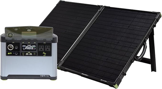 Goal Zero Yeti Portable Power Station, Yeti 700 + Boulder 100, 677 Watt Hour LiFePO4 Battery, Water resistant & Dustproof Solar Generator For Outdoors, Camping, Tailgating, & Home
