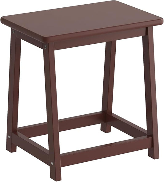Wood End Table Side Table Tall Seat Stool Dining Stool Wooden Plant Stand Indoor Bedside Table Nightstand Plant Table Bathroom Flower Pot Stand for Living Room Bedroom Kitchen (Chocolate)