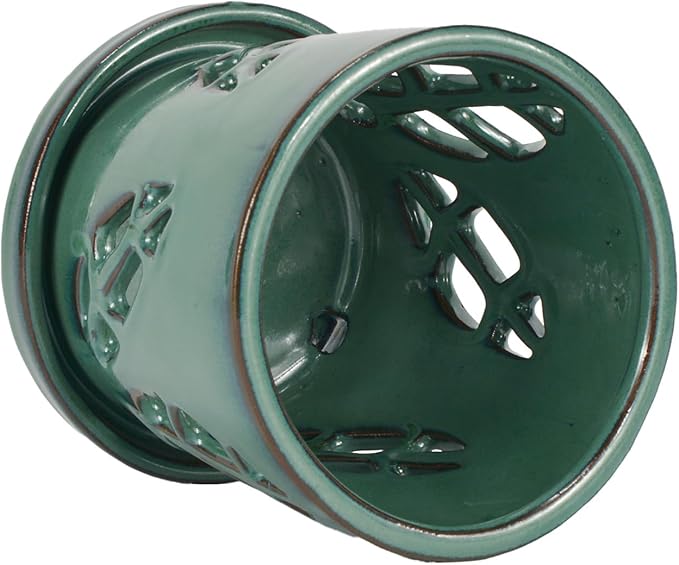 W&W Orchid Pot with Holes and Saucer for Repotting, 5.5 Inches, Grenn