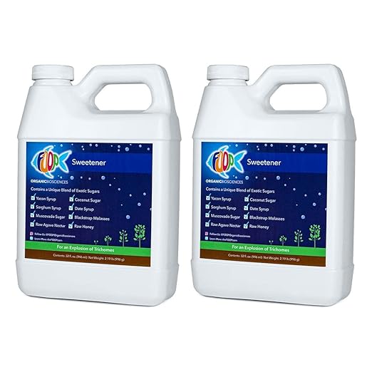 FOOP Sweetener: Organic Terpene Enhancer for Plants | Creates an Explosion of Trichomes | Contains 8 Organic Sugars | Works with All Growing Media and Nutrient Lines (32oz, 2 Pack)