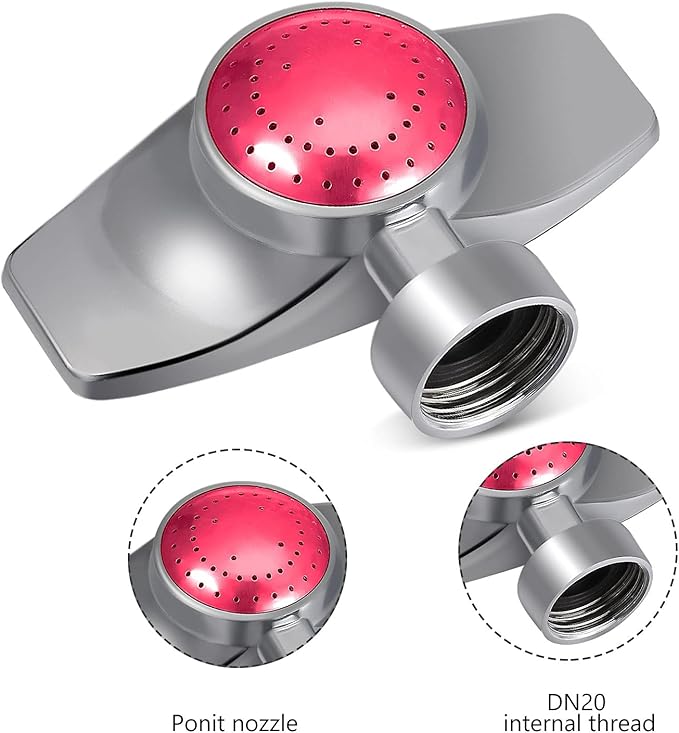 Honoson Metal 360 Degree Circle Pattern Spot Sprinkler for Yard with Gentle Water Flow Adjustable Sprinkler Head for Small Area Lawn Garden Watering(Red,3 Pieces)