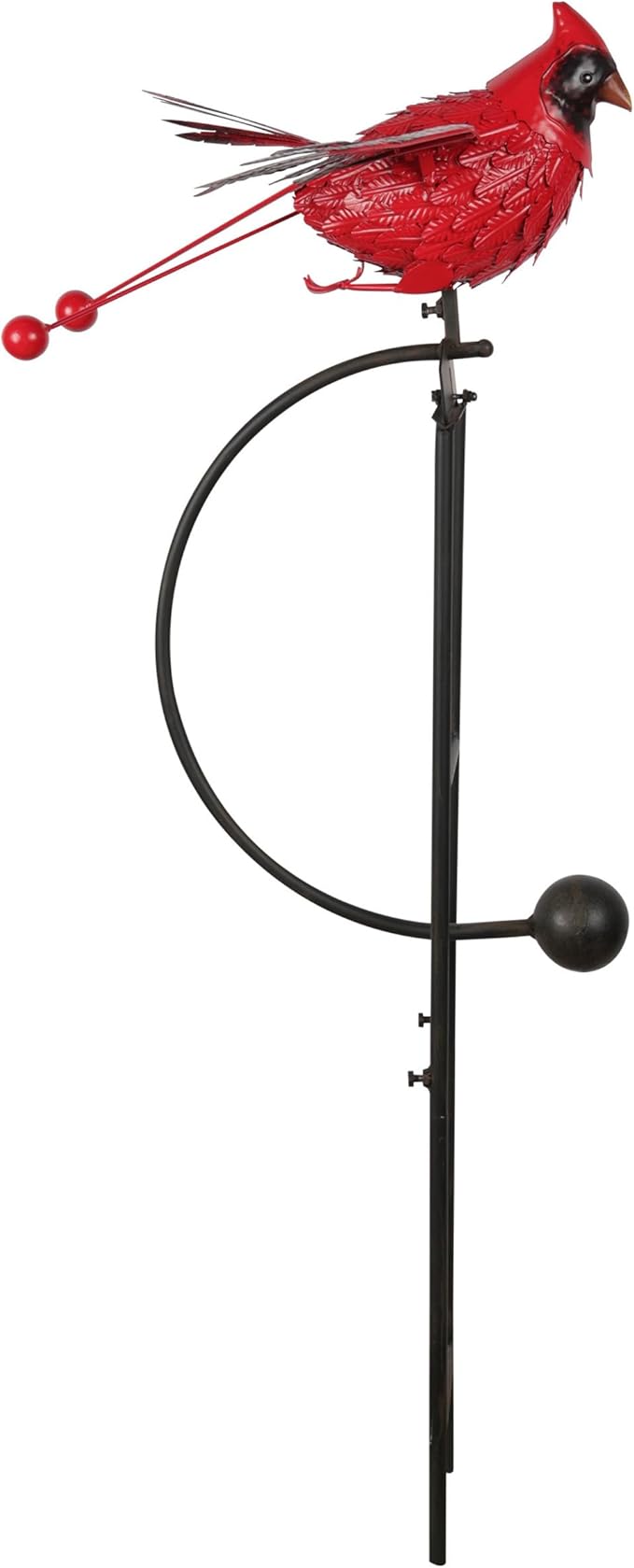 Alpine Corporation NCY408 Metal Rocking Cardinal Stake, Stylish Décor for Garden, Patio, & Lawn, 56"H, Red
