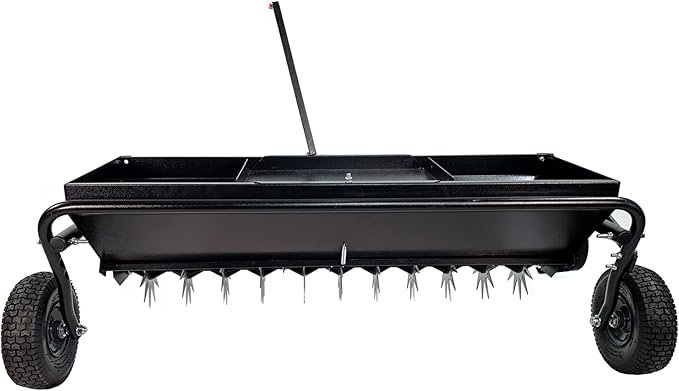 Brinly AS2-40BH-P Tow Behind Combination Aerator Spreader with Weight Tray, 40-Inch, Flat Black