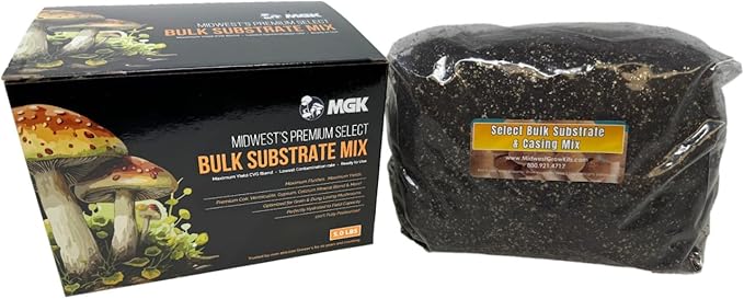 Premium Bulk Mushroom Substrate Mix | Fully Pastuerized | Maximum Yield | for Dung & Grain Loving Mushrooms (5 LBS)
