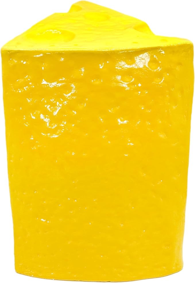 Galt International 18" Yellow Cheese Wedge Stool Side Table Home Decor Plant Stand Garden Indoor Outdoor Decorations