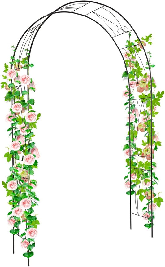 KINTNESS Garden Arch Steel Arbor Arbour Trellis Archway for Climbing Vines and Plants Elegant Pergola for Garden Lawn Backyard Patio Outdoor