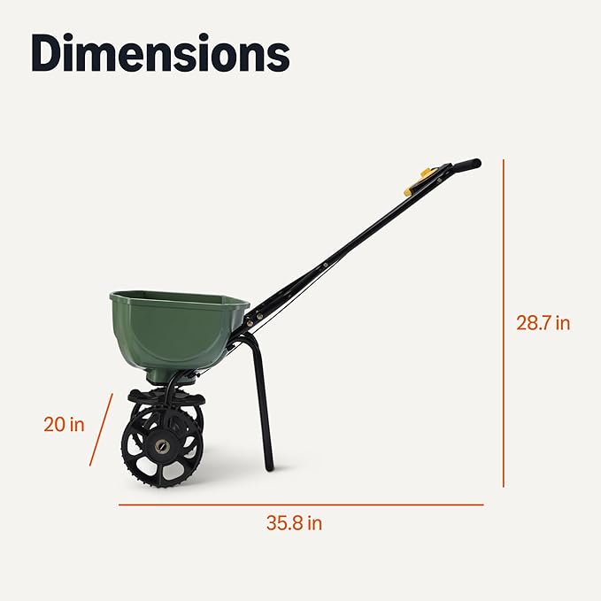 Amazon Basics Fertilizer Spreader for Lawn, 33 Pounds, 0.53 Cubic Feet, All Season, 1-Pack