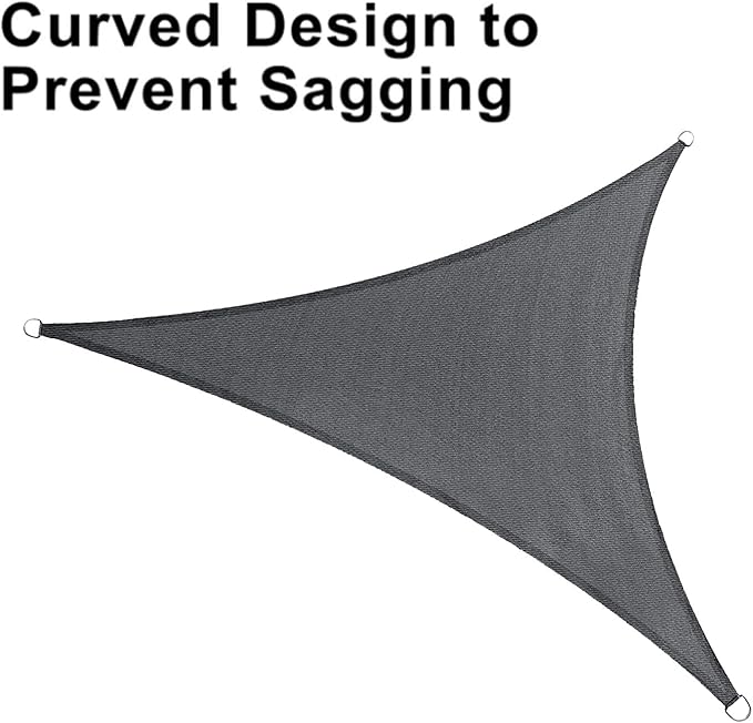 LOVE STORY Custom Size 15'x15'x21.2' Dark Grey Sun Shade Sail Right Triangle Sunhsade Fabric Awning Canopy for Patio Backyard Carport Pergola (Customized)
