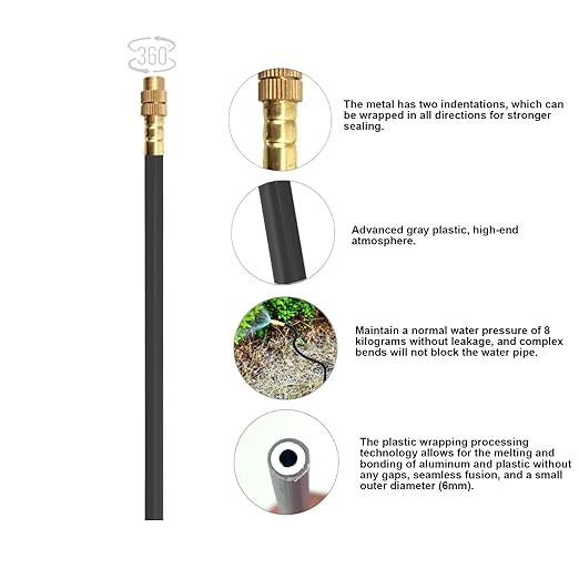 New drip Irrigation kit, Automatic Garden Watering System, Quick Connector and 360-degree Bending Dropper atomizing Copper Nozzle, Garden Plant Lawn Courtyard Watering System.(25spray nozzles)