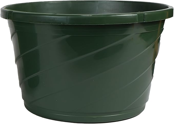 The HC Companies Euro Hanging Basket Planter Decorative 12-Inch Large Plastic Hanging Basket w/Swirl Design for Outdoor Plant, Green (Pack of 2)