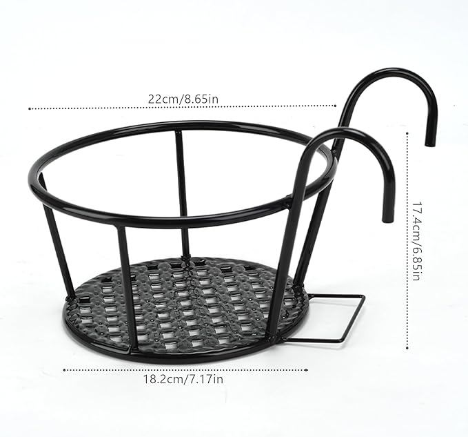 4 Pack Hanging Baskets Pot Stand Plant Holders for Porch Railing