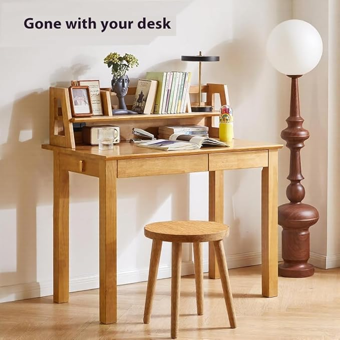 Wooden Stools Table Chair Dressing Stool Kitchen Bar Stool Side Table Round Suitable for Bedroom Living Room Dining humidifier Stand Plant Stand (Natural Wood Color)