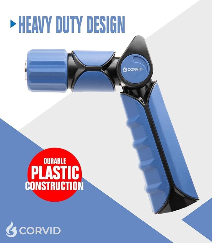 5-Pack Corvid Thumb Control Adjustable Nozzle - Heavy-Duty, Durable Plastic, 1-Pattern Spray for Watering, Cleaning, and More