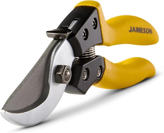 Jameson Bypass Pruning Shears – 3/4″ Cutting Capacity, Ultra-Sharp Non-Stick Blades, Durable Cast Aluminum Frame, and Ergonomic Cushion-Grip