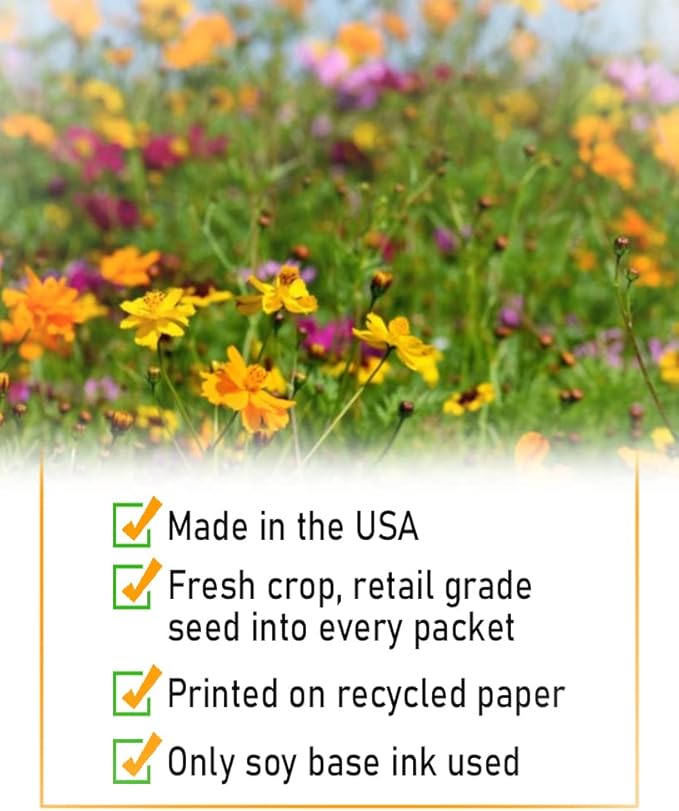 Pack of 20 Pre-Filled Seed Mix Packet Wildflowers Plant for Funerals, Memorial Services in Loving Memory Flower Path Also Serves Thank You Celebration of Life Favors Plant Seeds Year-Round