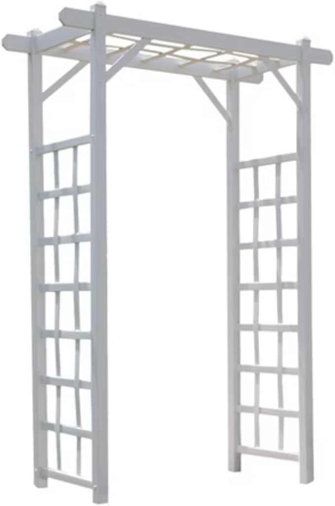 Dura-Trel PVC Garden Arbor, Arch Support for Climbing Plants, Elmwood, Mocha, 57" x 85"